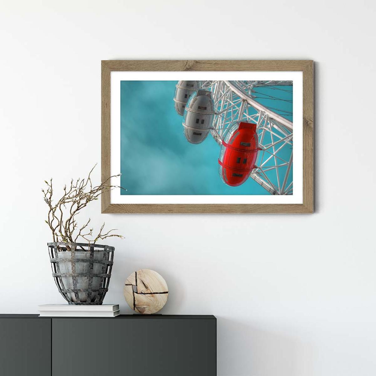 London Eye Art Print Oak Frame – image 2