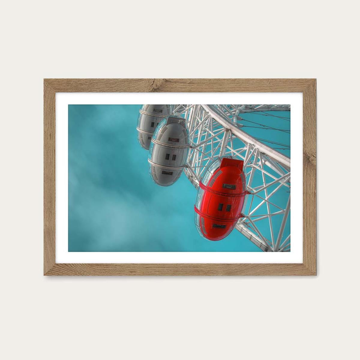 London Eye Art Print Oak Frame – image 1