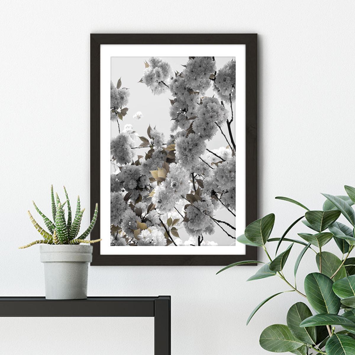 White Spring Blossoms Art Print Black Frame – image 5