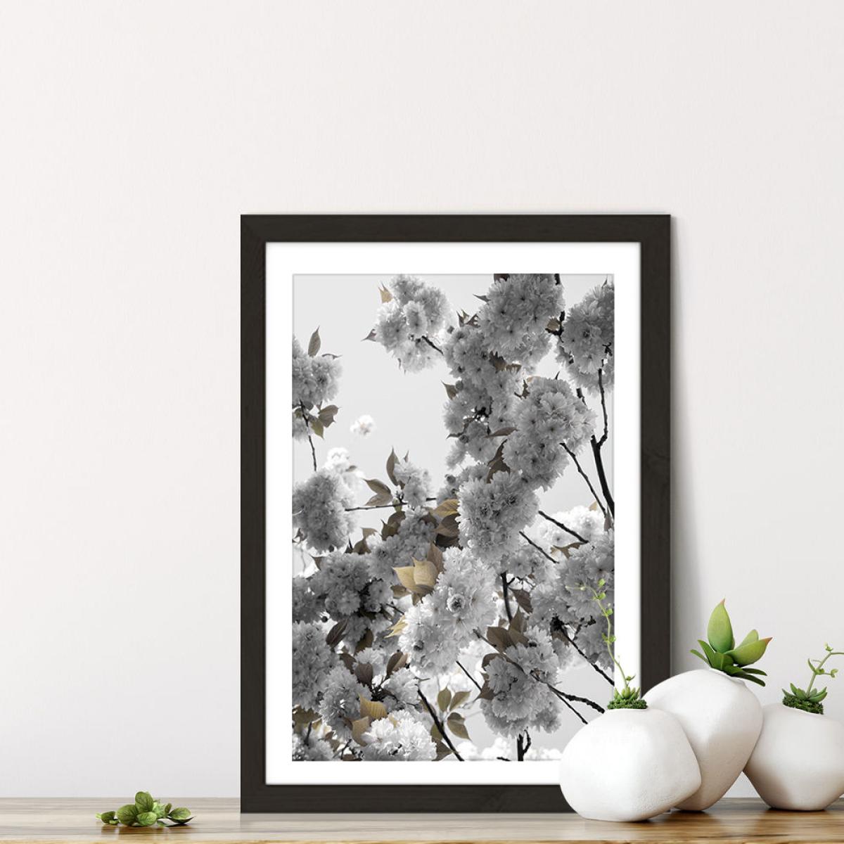 White Spring Blossoms Art Print Black Frame – image 7