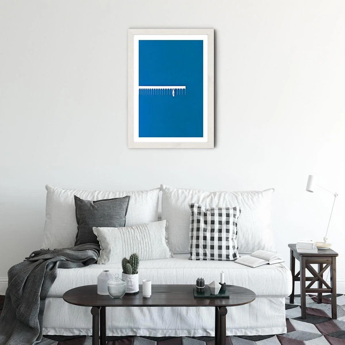 Single Boat Art Print White Frame – image 2