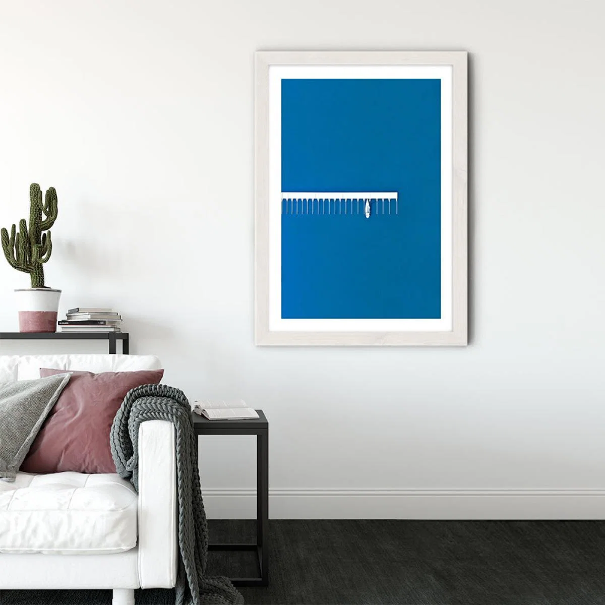 Single Boat Art Print White Frame – image 4