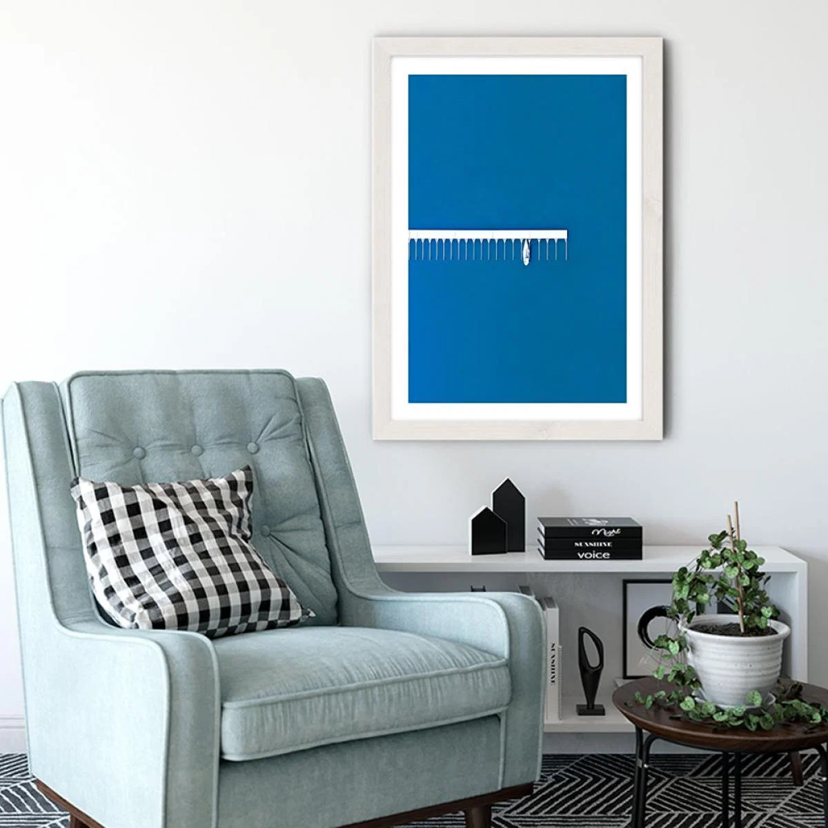 Single Boat Art Print White Frame – image 6