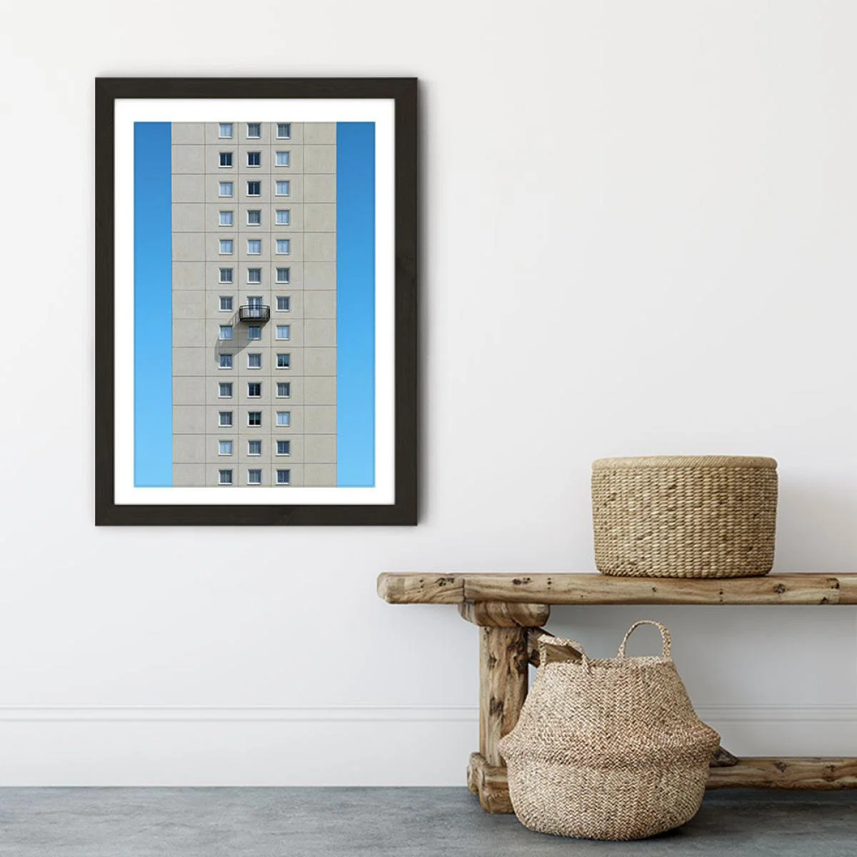 Tower Shadow Balcony Art Print Black Frame – image 5