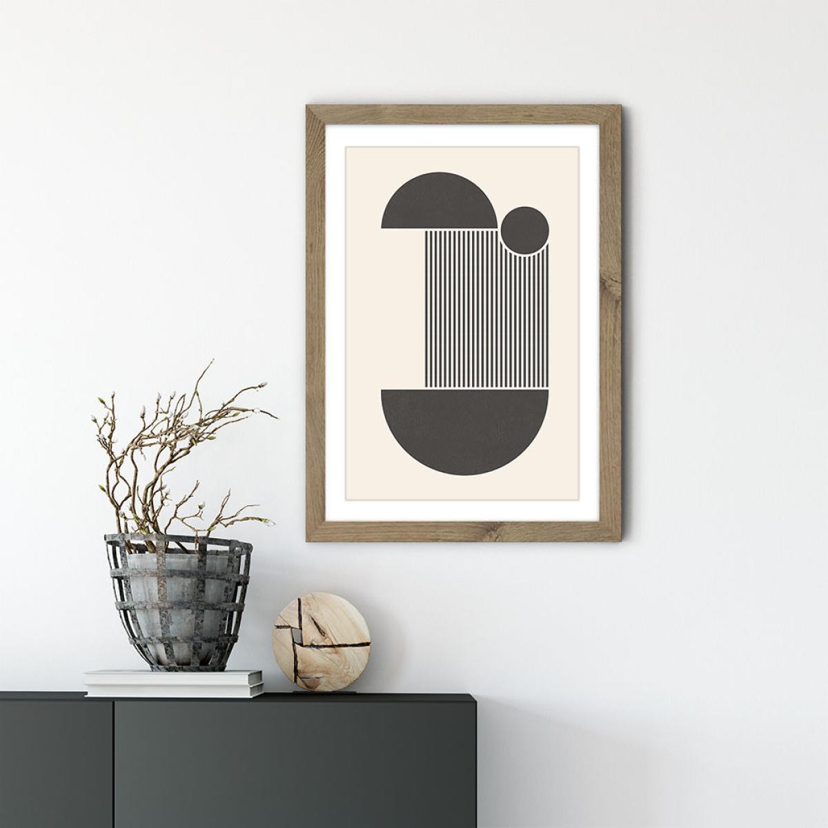 Block I Art Print Oak Frame – image 2