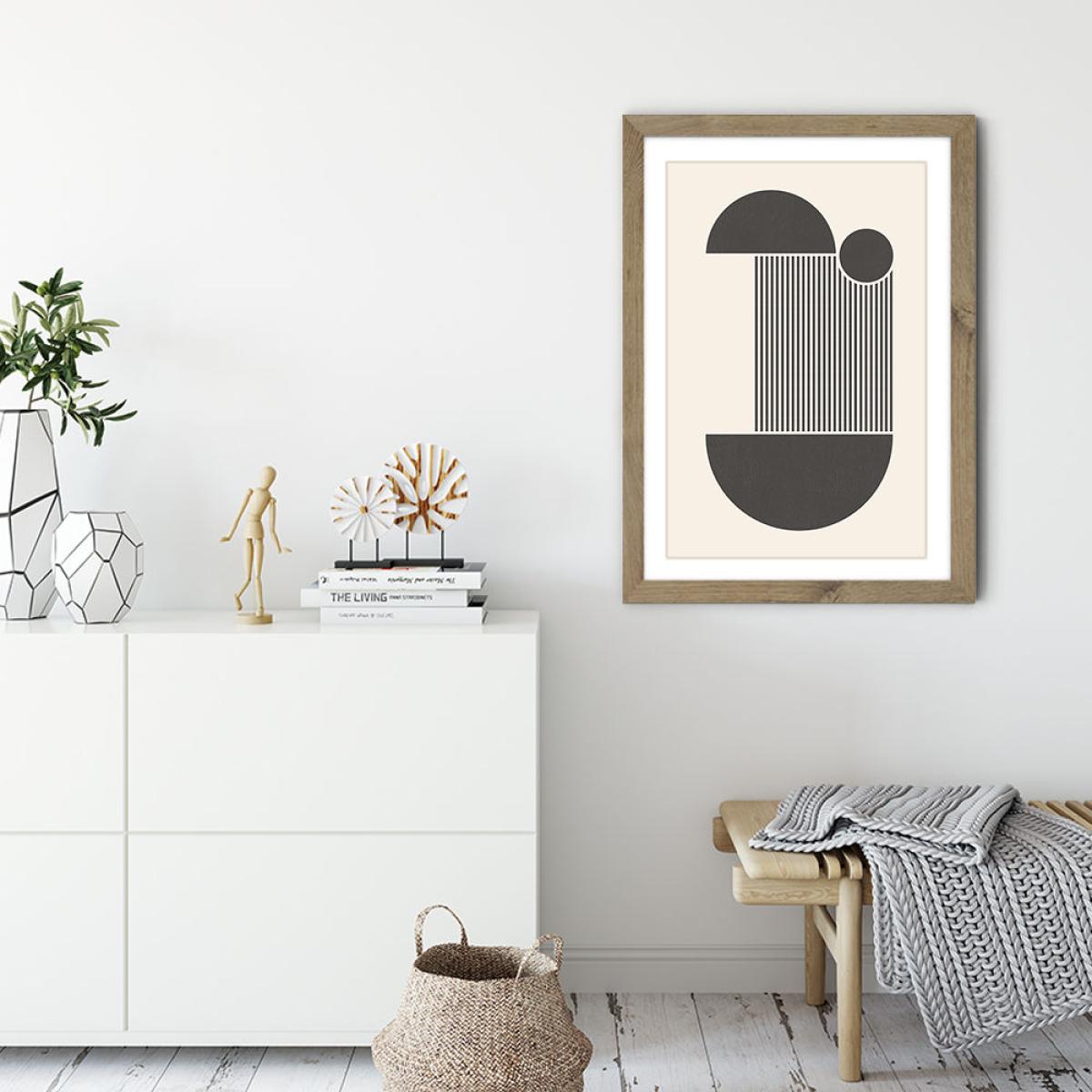 Block I Art Print Oak Frame – image 3