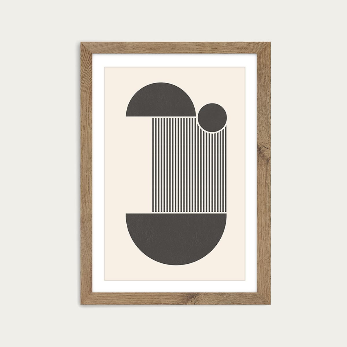 Block I Art Print Oak Frame – image 1