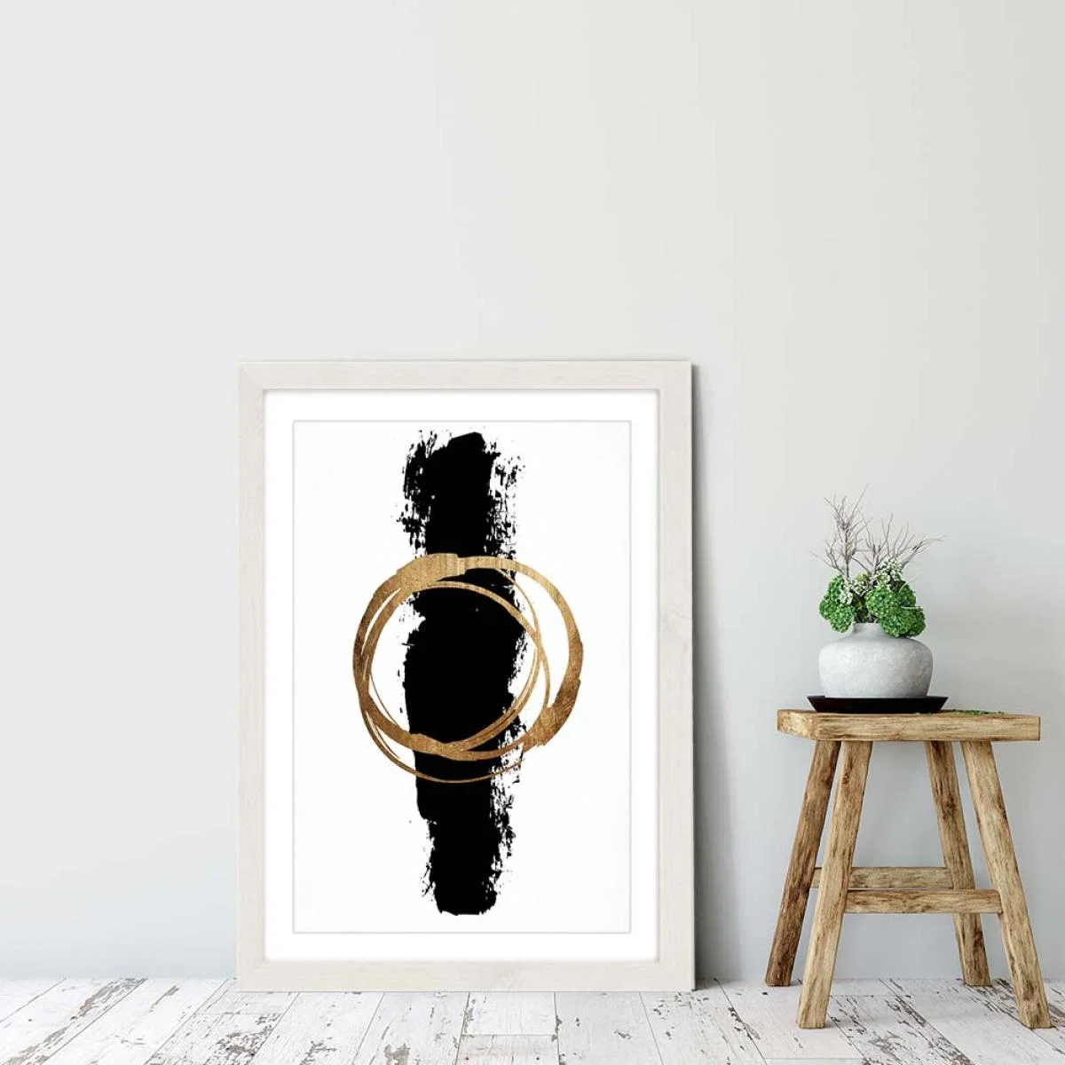 Circle And Line Art Print White Frame – image 6