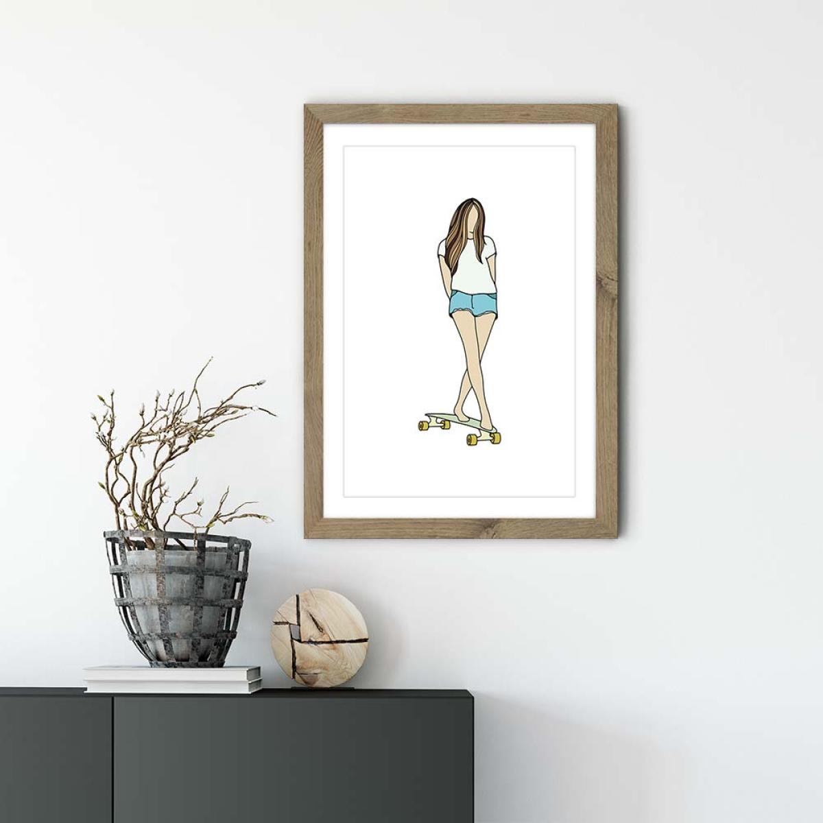 Stars Art Print Oak Frame – image 2