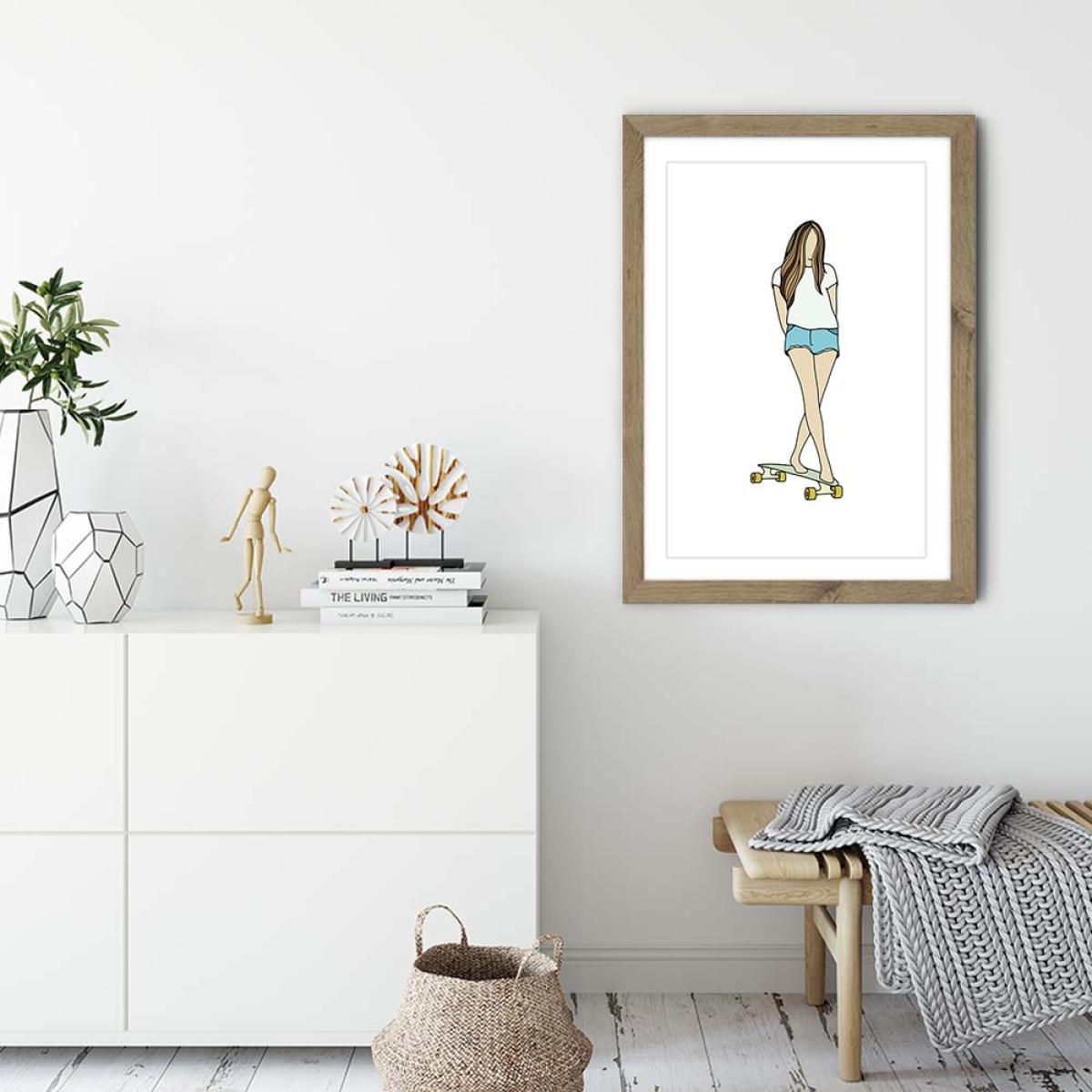 Stars Art Print Oak Frame – image 3