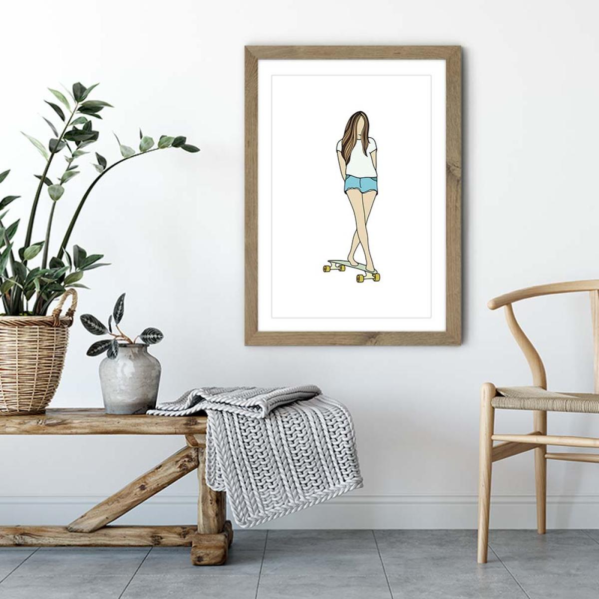 Stars Art Print Oak Frame – image 4