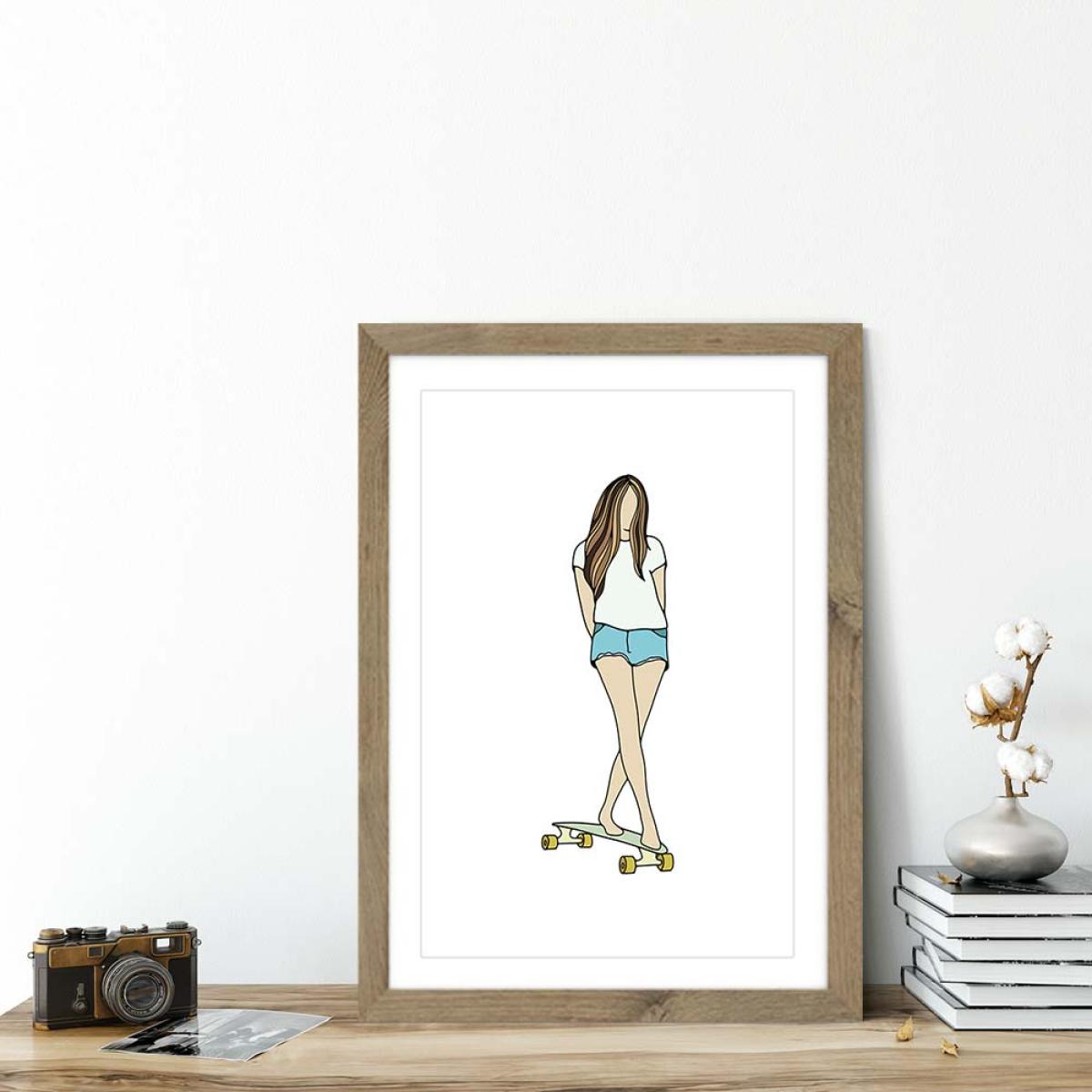 Stars Art Print Oak Frame – image 5