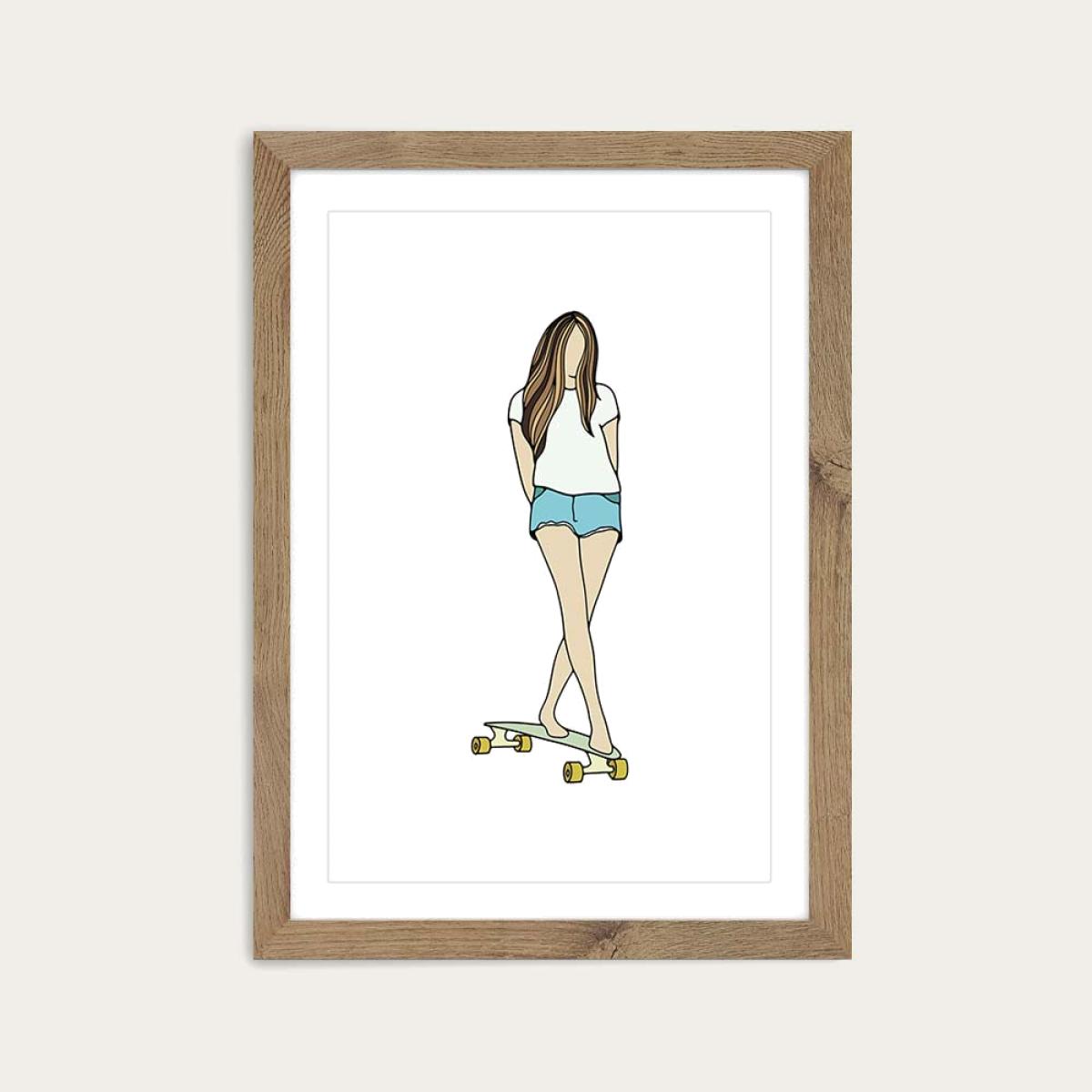 Stars Art Print Oak Frame – image 1