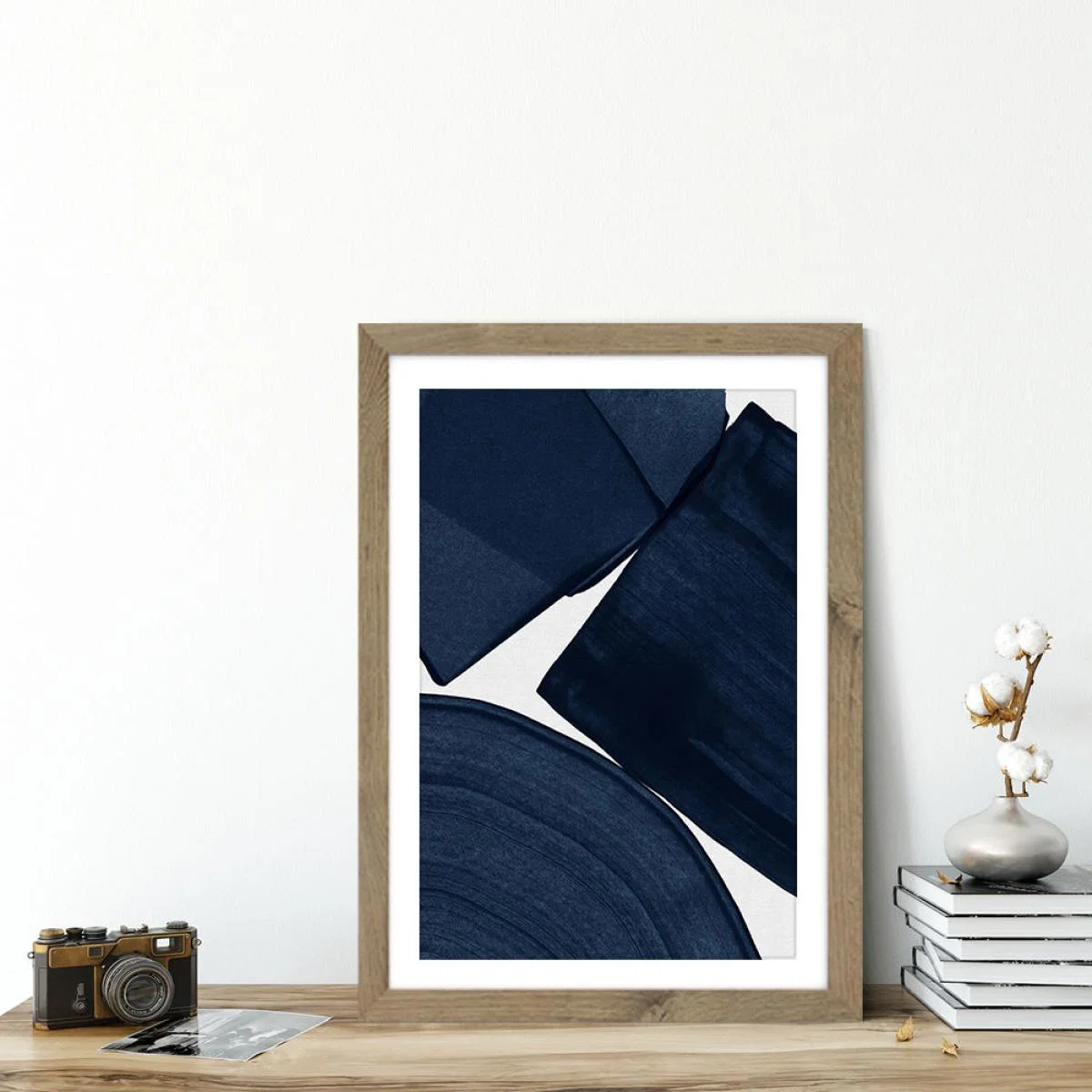 Minimalist Painting Blue II Art Print Oak Frame – image 3