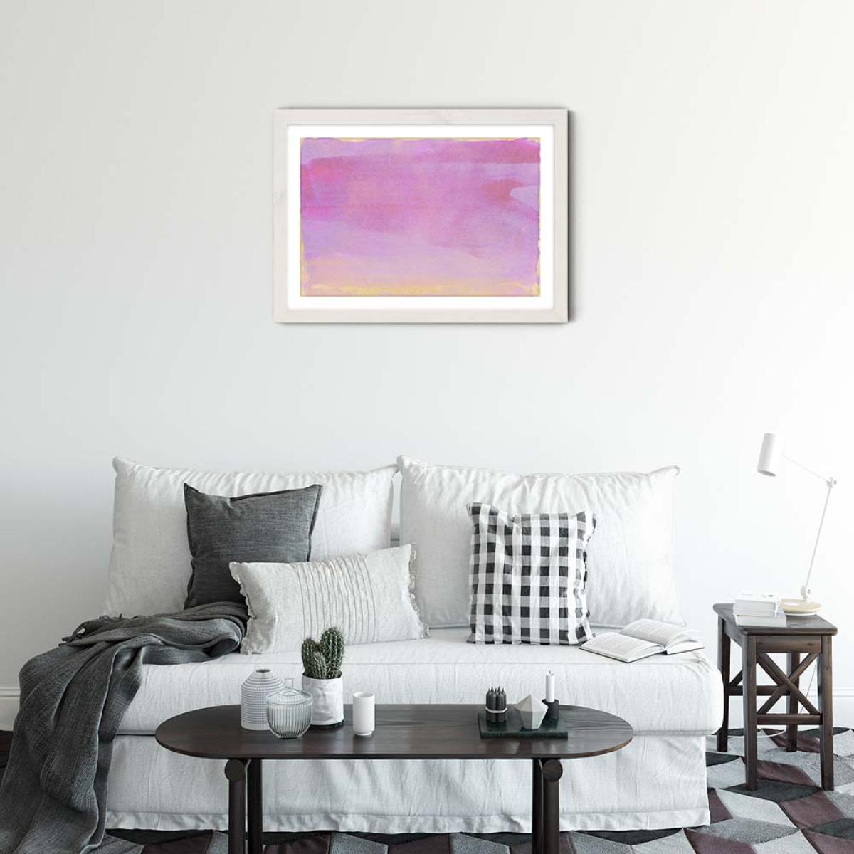 Minimal Abstract Lilac Colorfield 01 Art Print White Frame – image 2