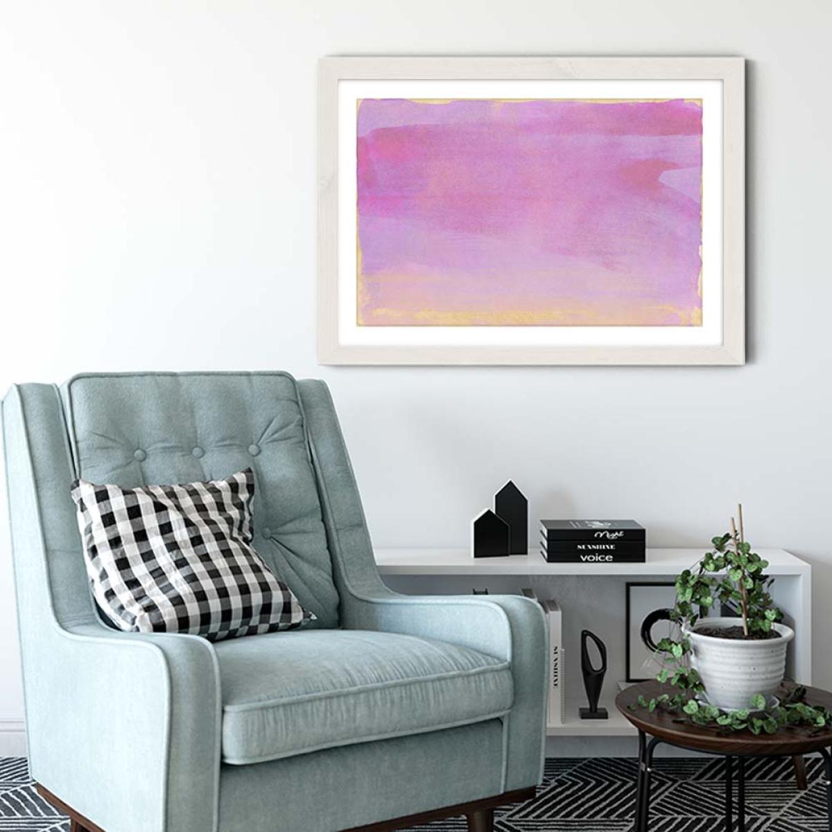 Minimal Abstract Lilac Colorfield 01 Art Print White Frame – image 3
