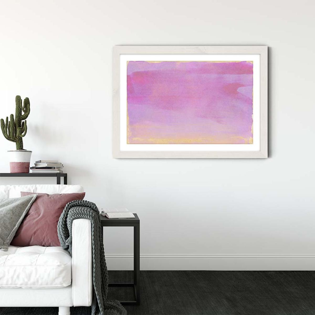 Minimal Abstract Lilac Colorfield 01 Art Print White Frame – image 4