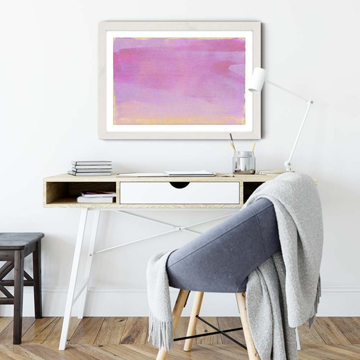 Minimal Abstract Lilac Colorfield 01 Art Print White Frame – image 5