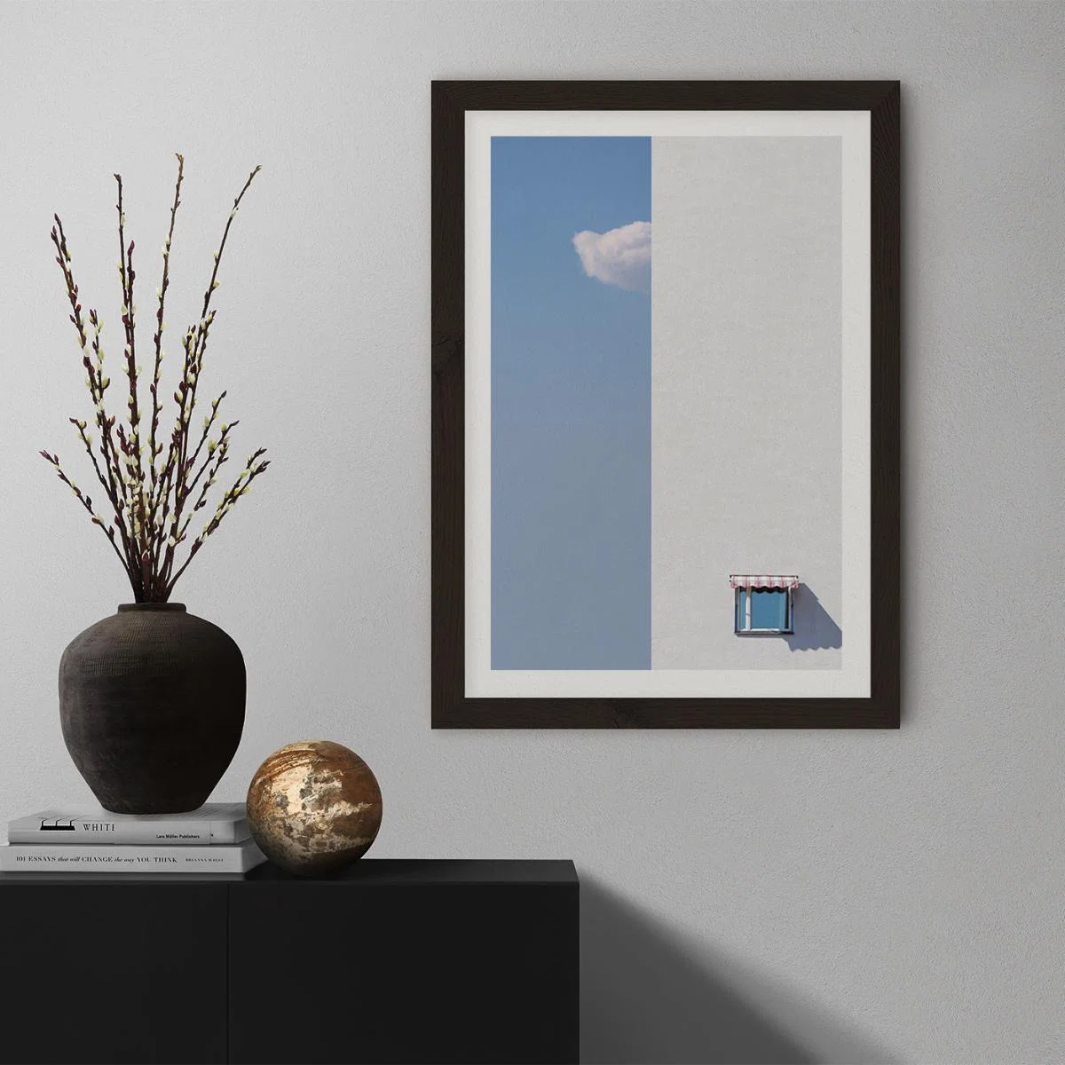 Half Cloud Art Print Black Frame – image 4