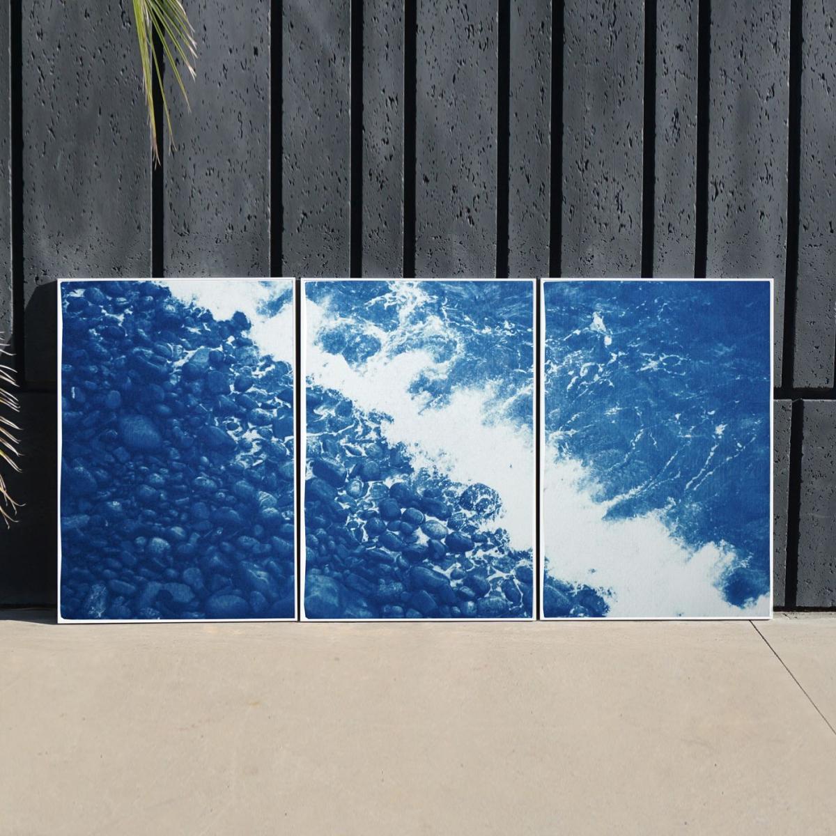British Pebble Beach Handmade Cyanotype Art Print – image 2