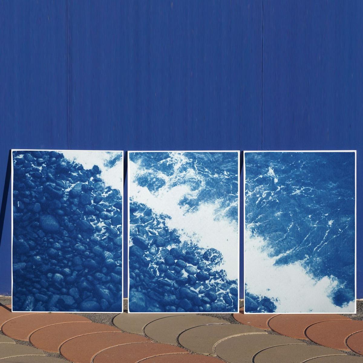 British Pebble Beach Handmade Cyanotype Art Print – image 6