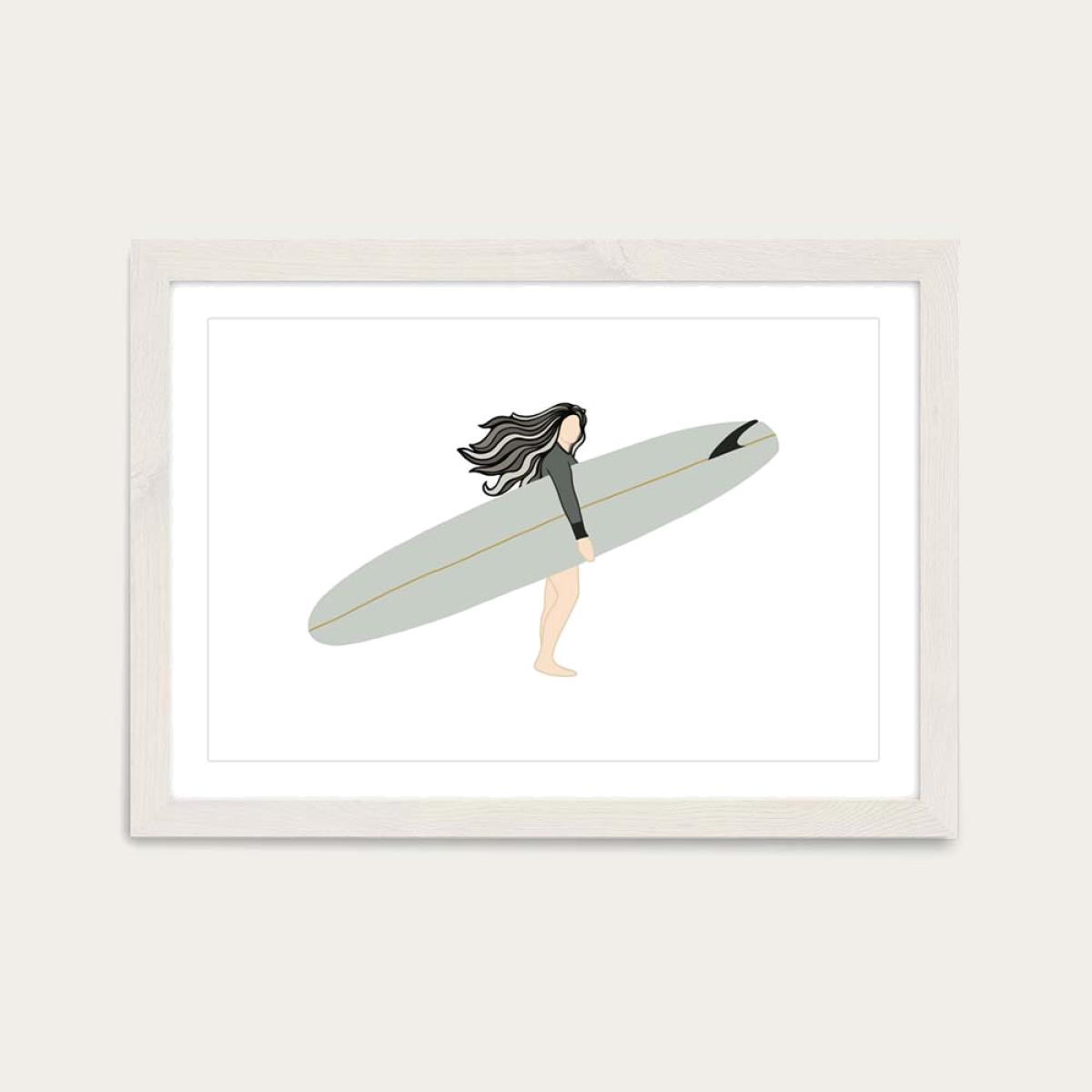 Sea Child Art Print White Frame