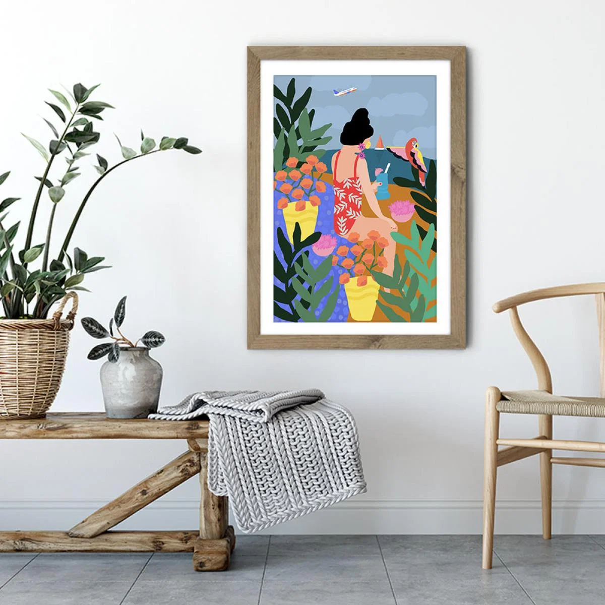 I Miss the Beach Art Print Oak Frame – image 3