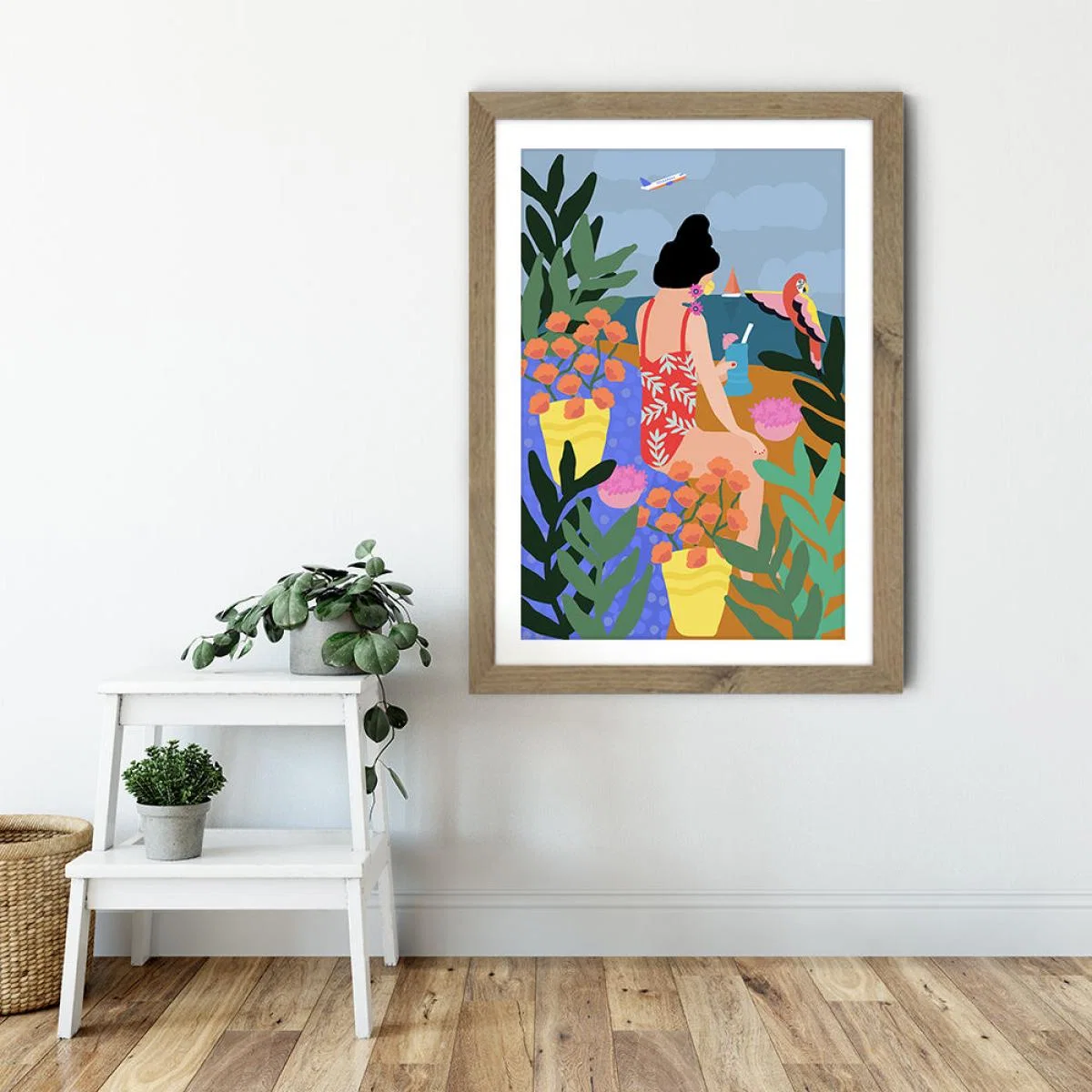 I Miss the Beach Art Print Oak Frame – image 5