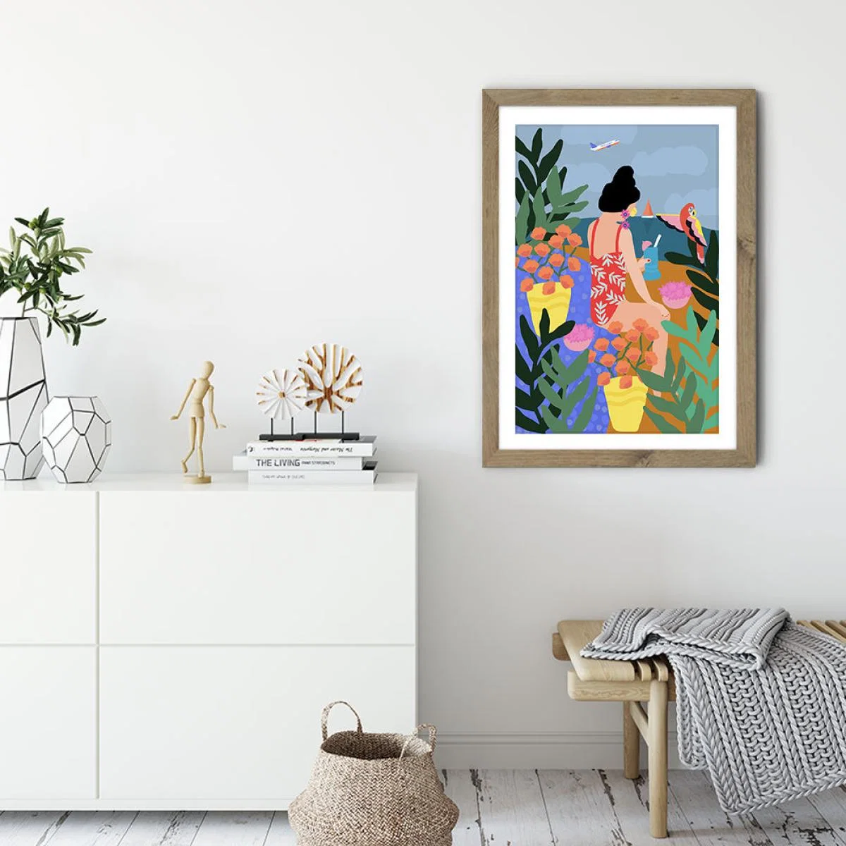 I Miss the Beach Art Print Oak Frame – image 6