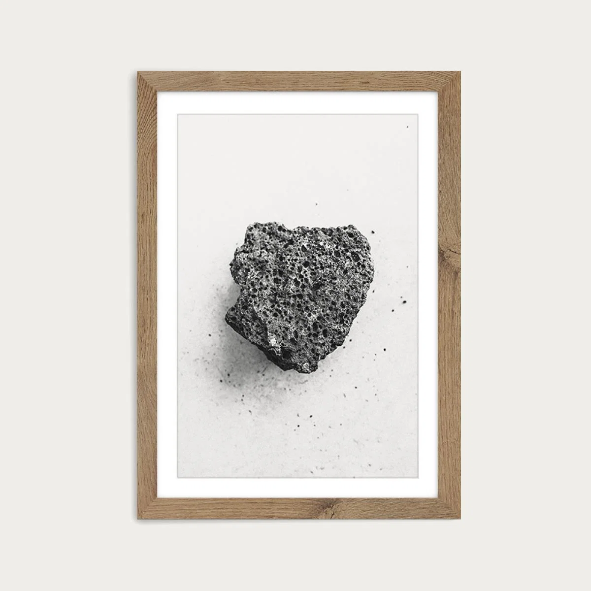 Volcanic Grey Art Print Oak Frame – image 1