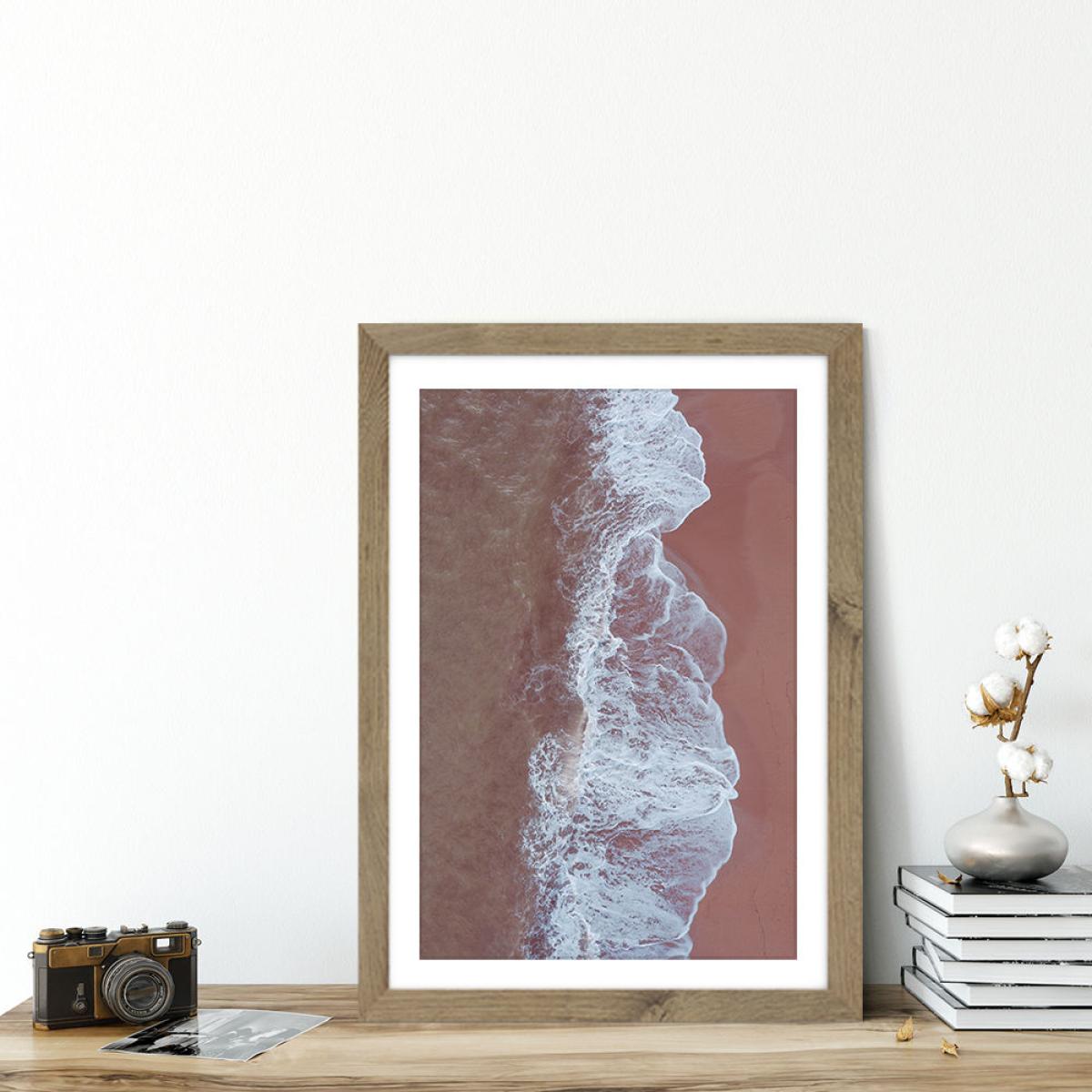 Blush Beach Art Print Oak Frame – image 5