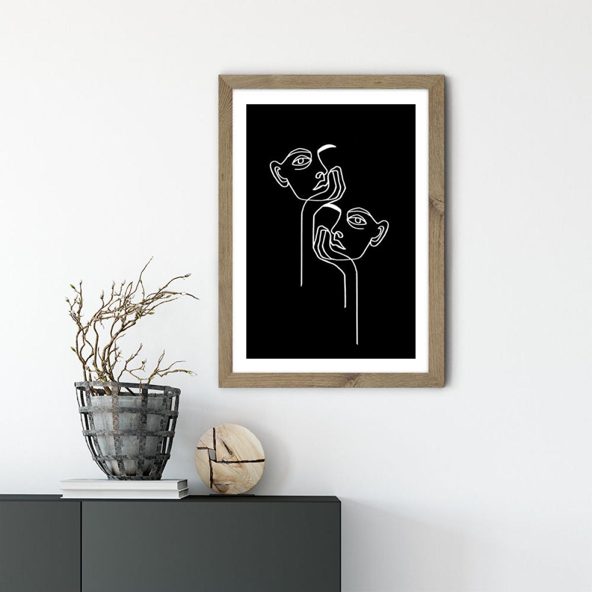 Boredom BW Art Print Oak Frame – image 2