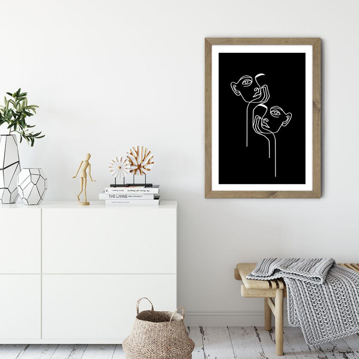 Boredom BW Art Print Oak Frame – image 3