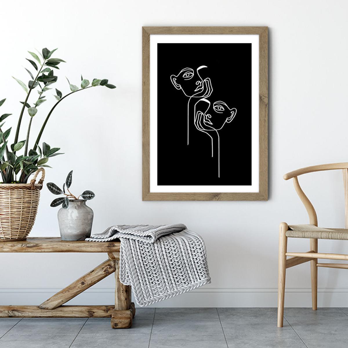 Boredom BW Art Print Oak Frame – image 4