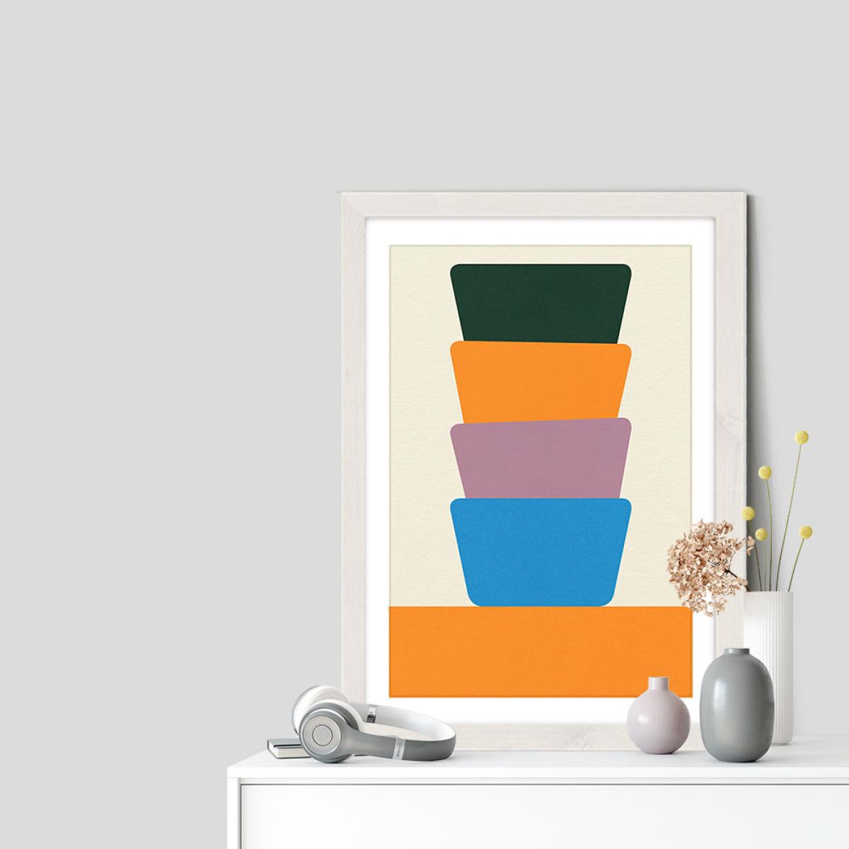 Four Bowls II Art Print White Frame – image 7