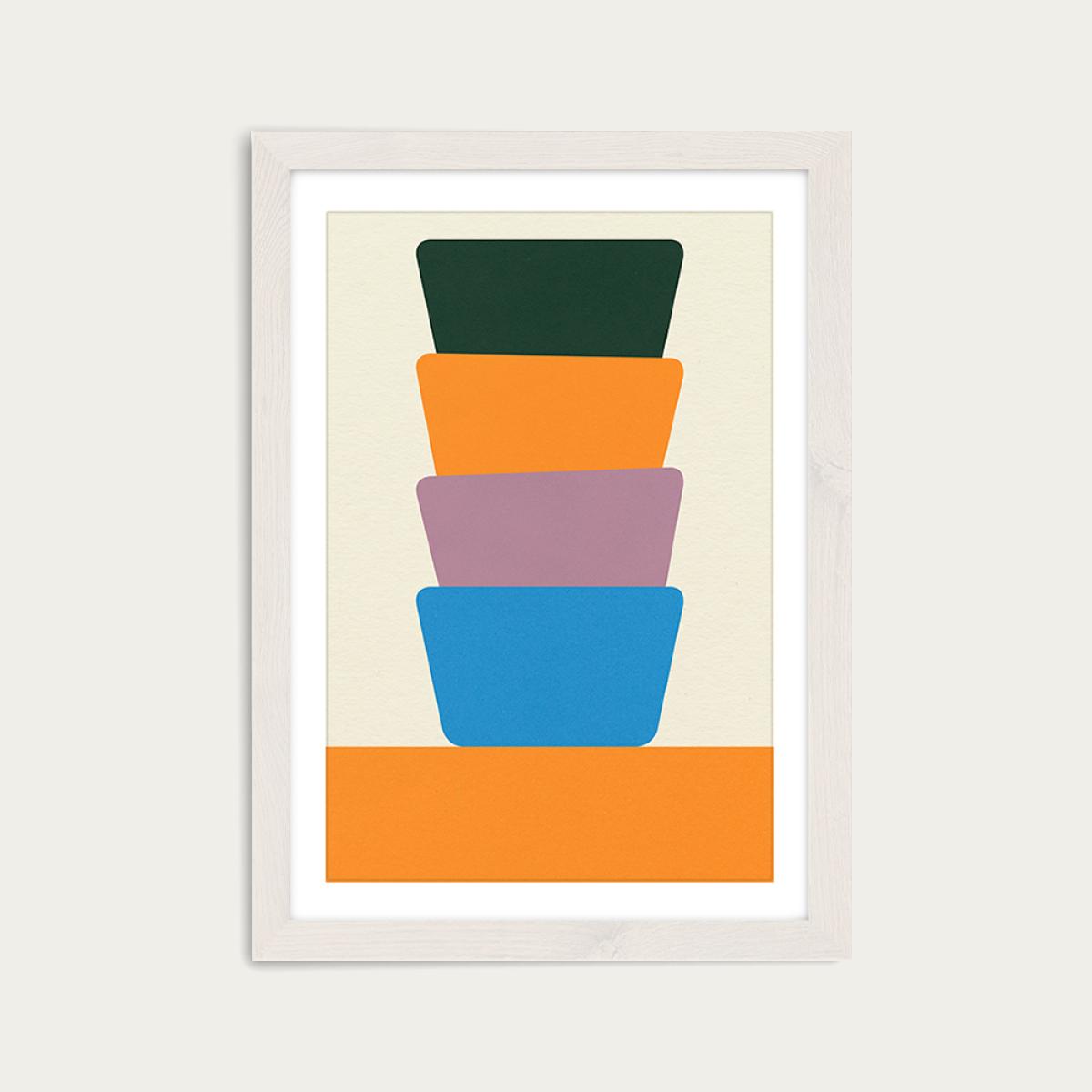 Four Bowls II Art Print White Frame – image 1