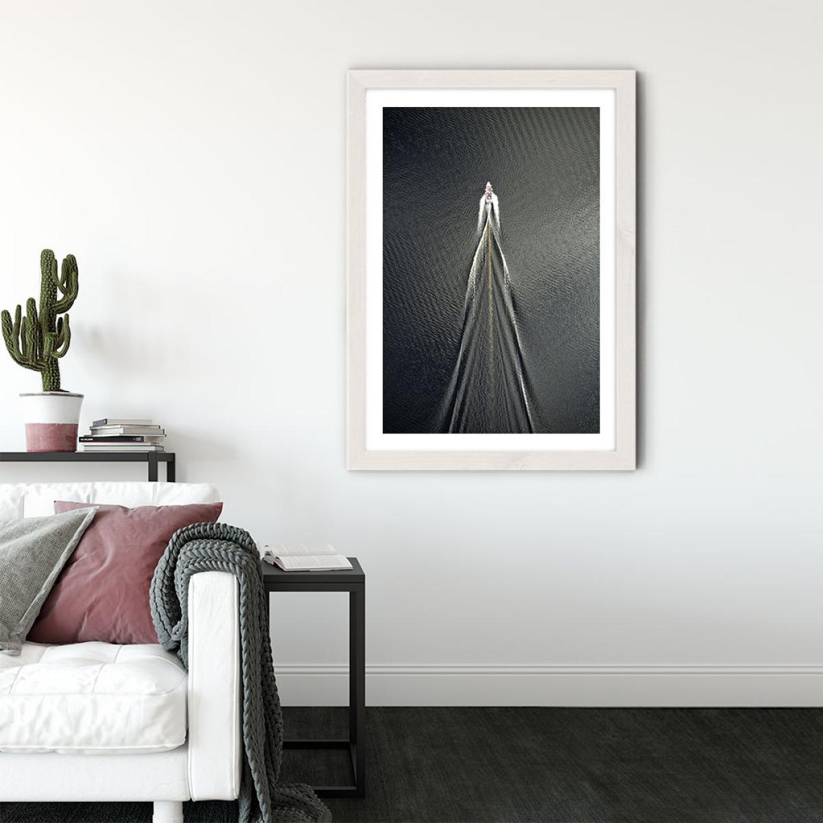 Boat Art Print White Frame – image 2