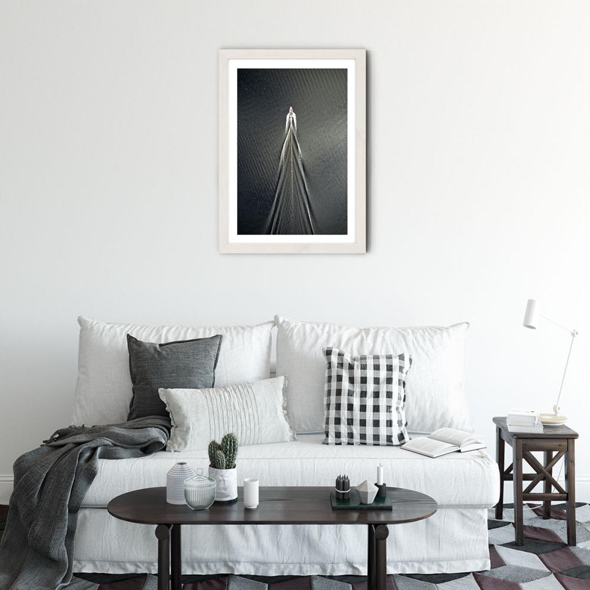Boat Art Print White Frame – image 3