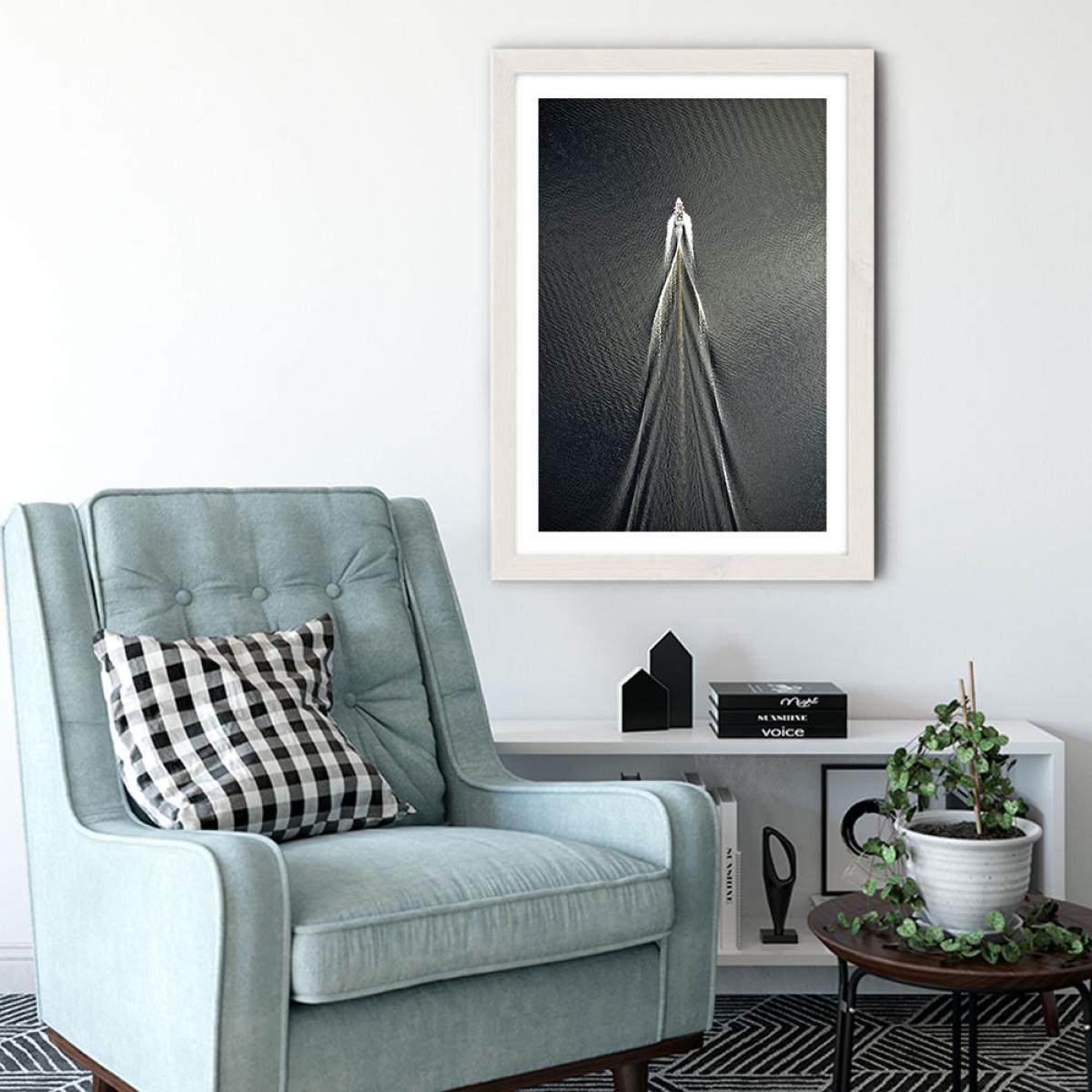 Boat Art Print White Frame – image 4