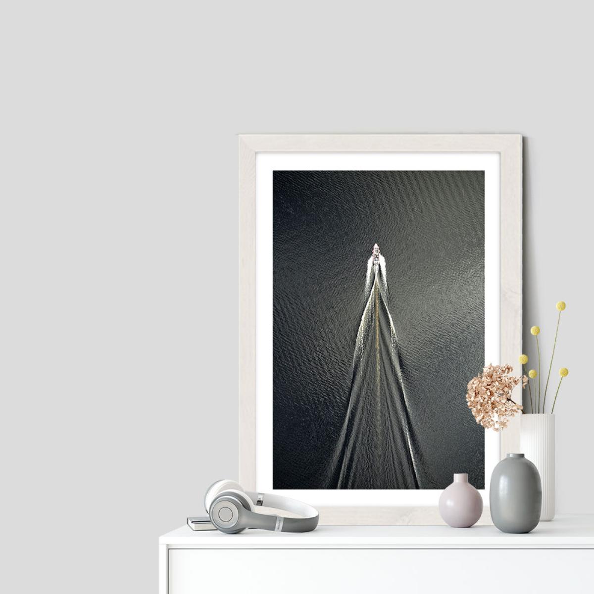 Boat Art Print White Frame – image 5