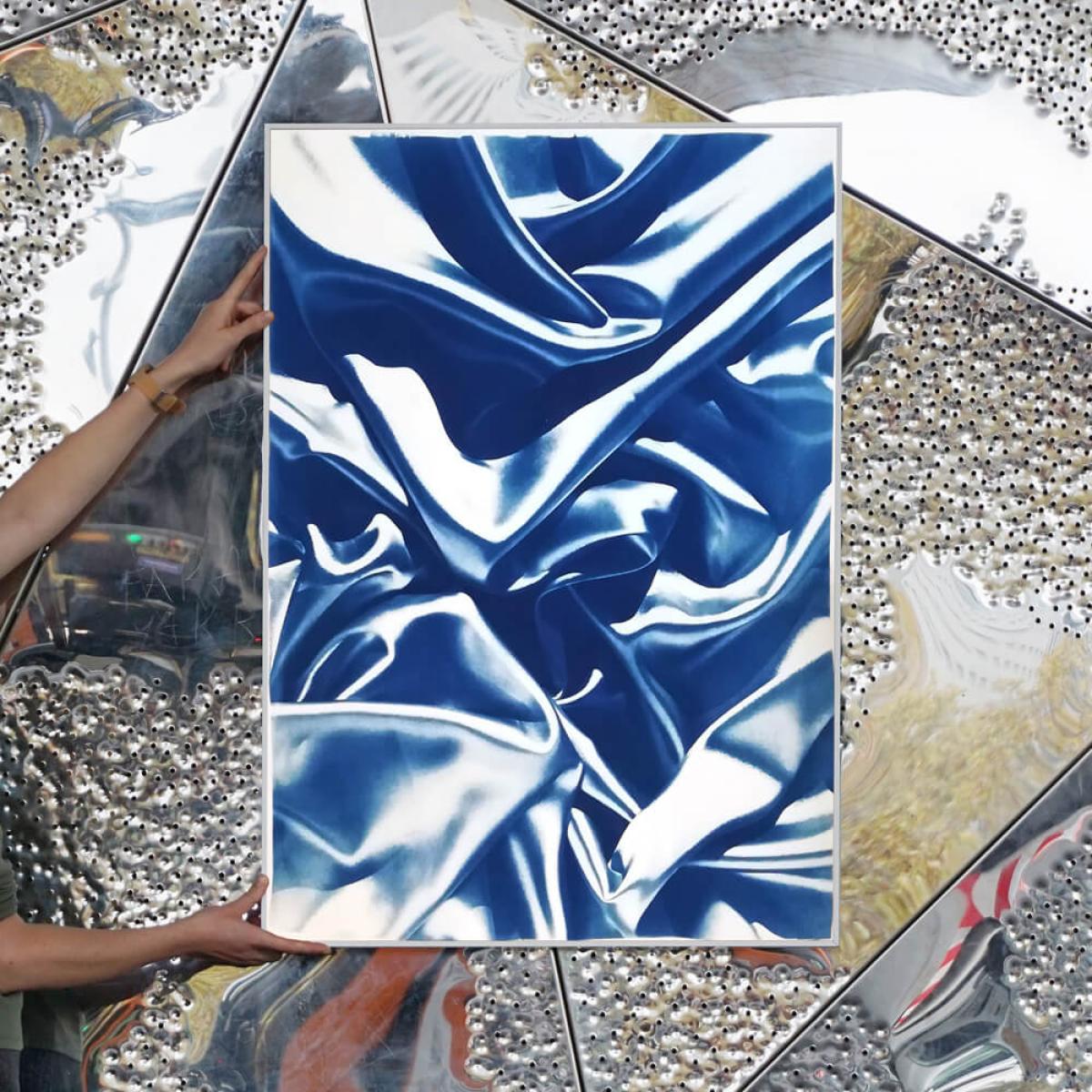 Classic Blue Silk Movement No.4 Limited Edition Handmade Cyanotype Art Print – image 2