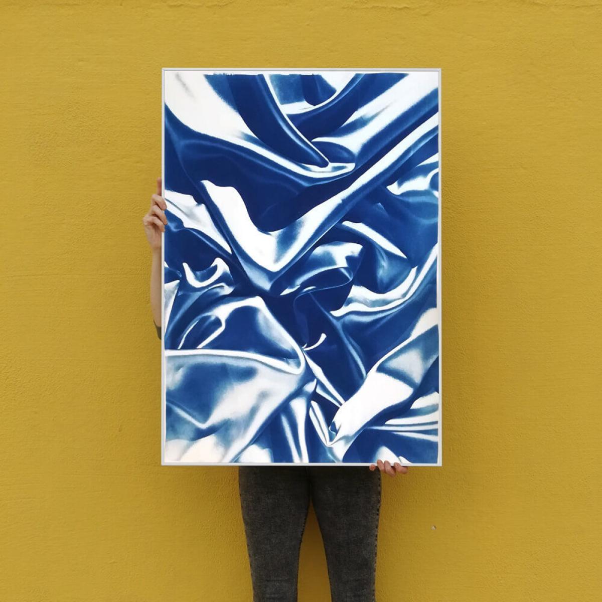 Classic Blue Silk Movement No.4 Limited Edition Handmade Cyanotype Art Print – image 6