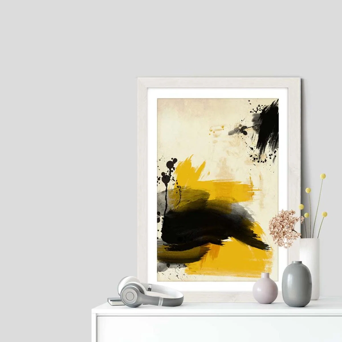 Schrieber Yellow No.3 Art Print White Frame – image 2