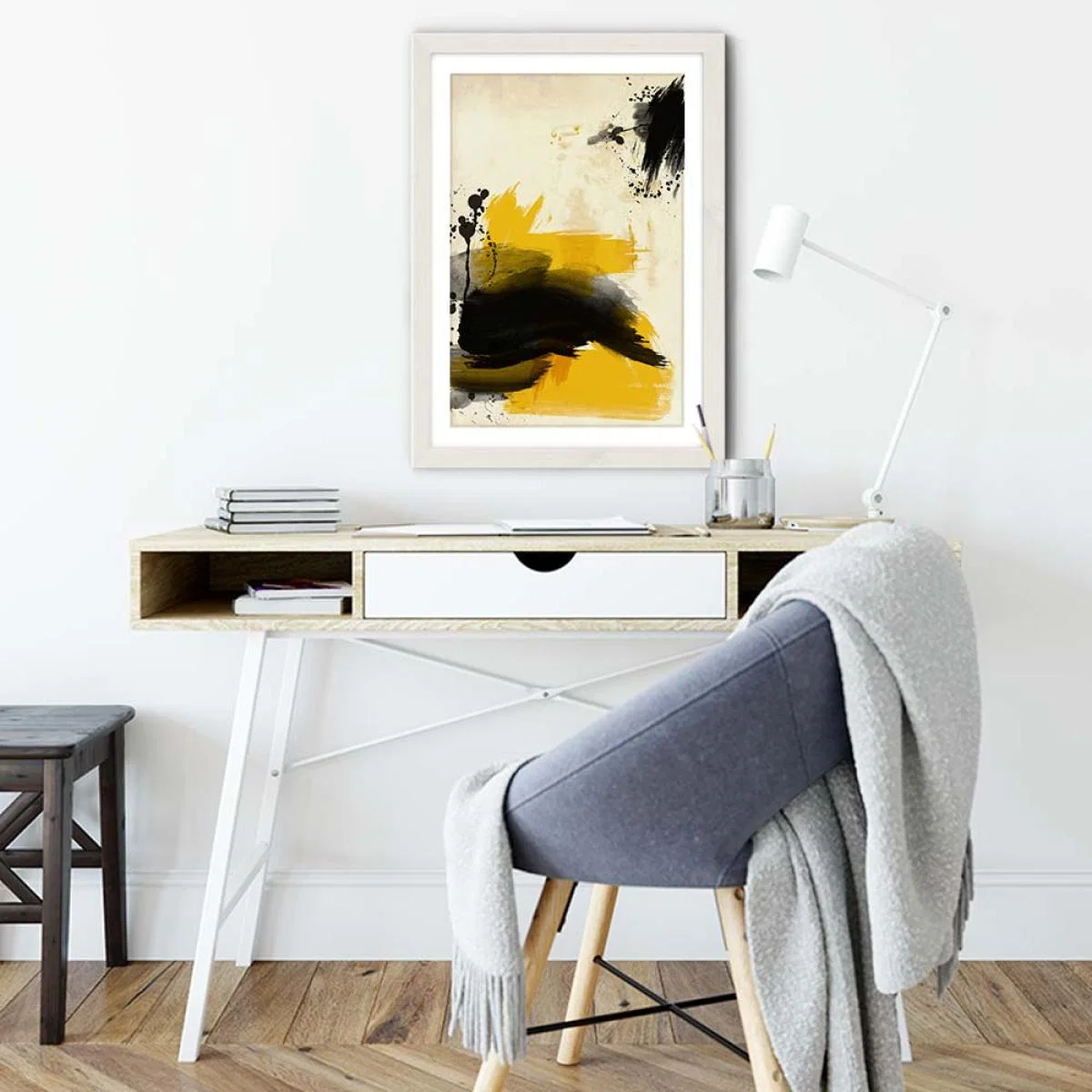 Schrieber Yellow No.3 Art Print White Frame – image 3