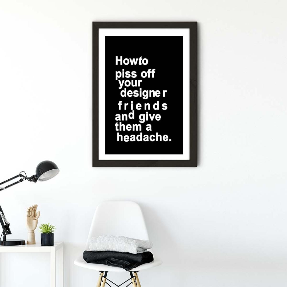 The Headache Art Print Black Frame – image 2