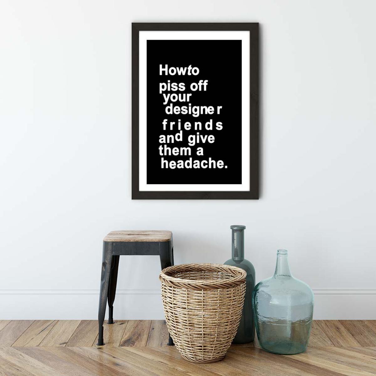The Headache Art Print Black Frame – image 3