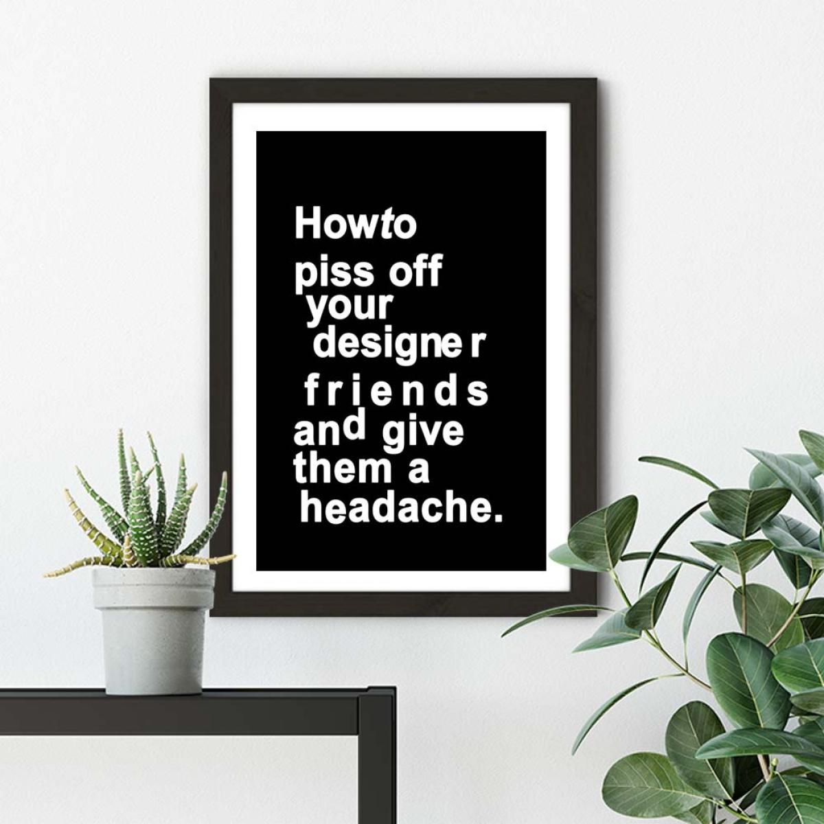 The Headache Art Print Black Frame – image 5