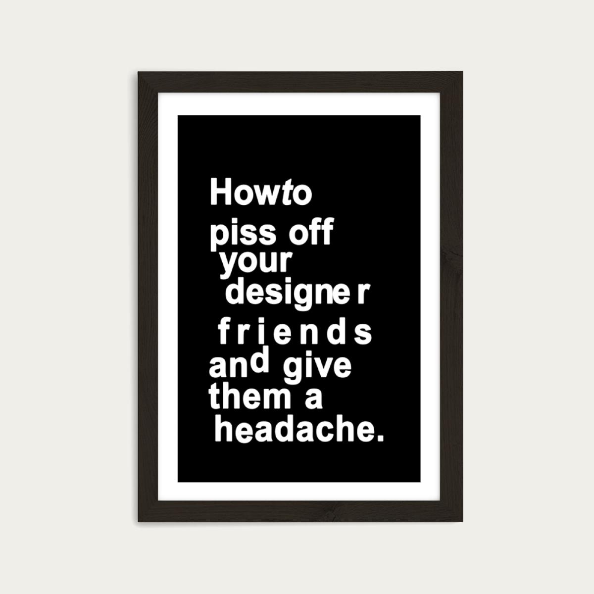 The Headache Art Print Black Frame – image 1