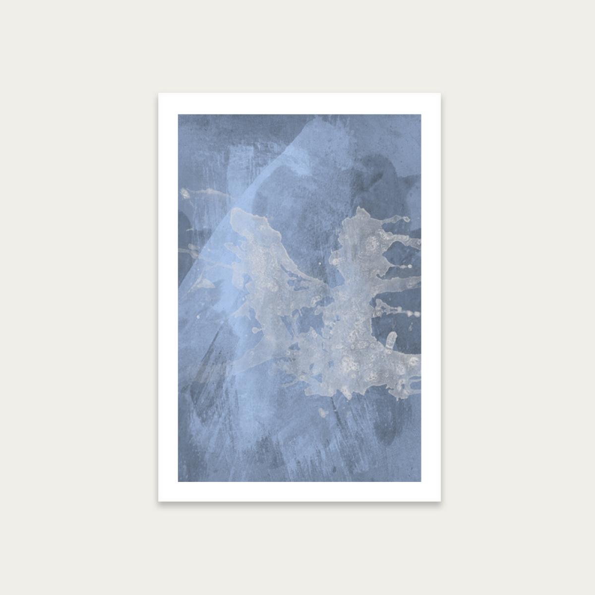 Flint Abstract Blue Art Print Unframed