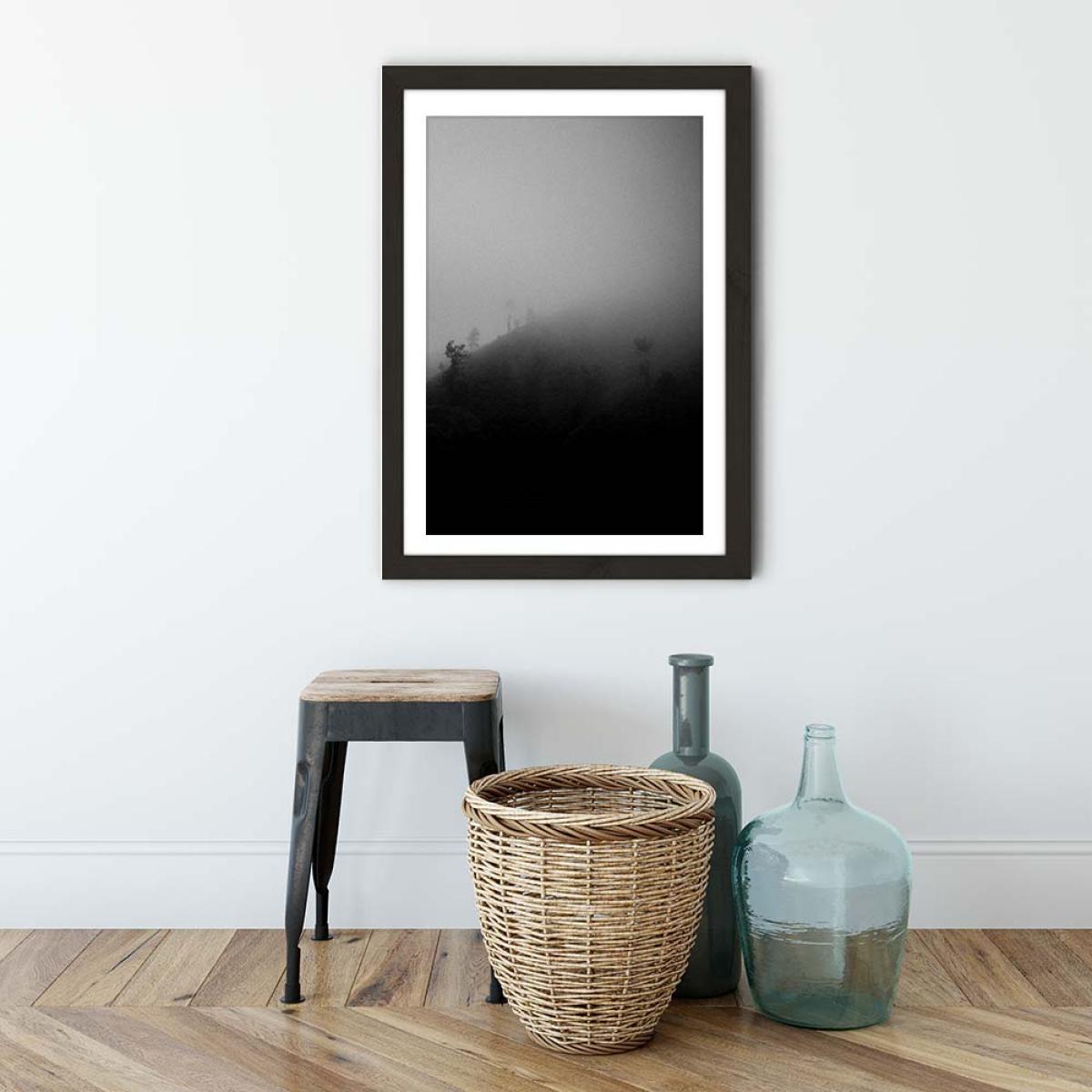 Myst Trees Art Print Black Frame – image 3